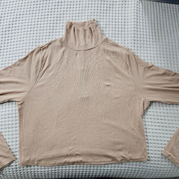 Fashion Nova Amerie Turtle Neck Sweater - Beige Size: 3X - Picture 8 of 9
